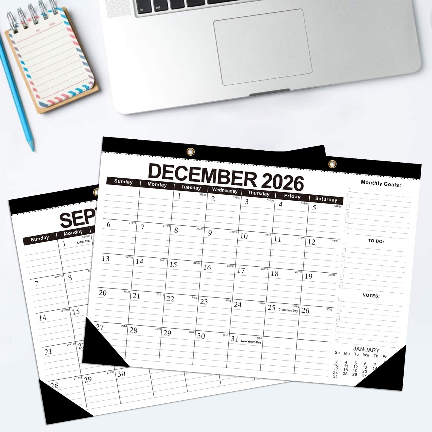ZTX 2026 Calendar Desk Calendars as Big Deskpad or Large Hanging Wall Planner for Home Classroom School Large Desk Calendar 22"x17"Jan.2026-Jun.2027