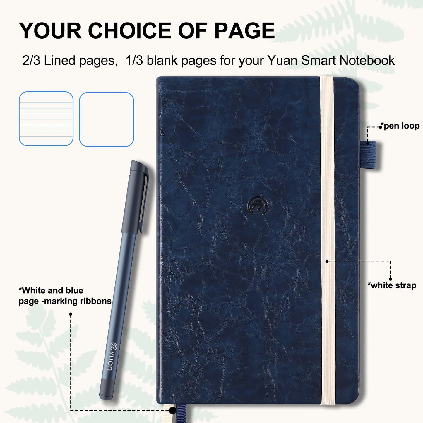 Yuan Smart Digital Notebook with Pen, Smart Pen for Note Taking Real-Time Sync-to-Digital, Smart Writing for Meeting Class Creation, Digitizing, Store, and Share Handwritten Notes via App(iOS/Android)