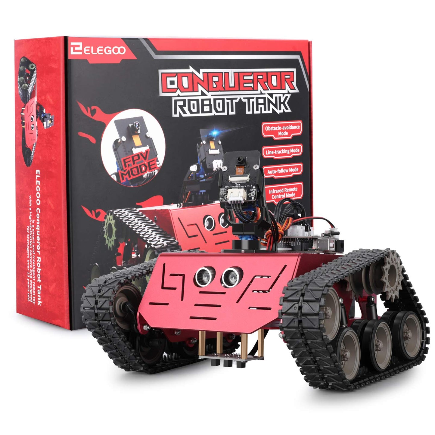 ELEGOO Conqueror Robot Tank Kit with UNO R3 for Arduino Robotics for Kids Ages 8-12 12-16 STEM Science Kits Coding Robots Toys for 8+ Year Old Boys Girls Teens Circuits Engineering Building Project