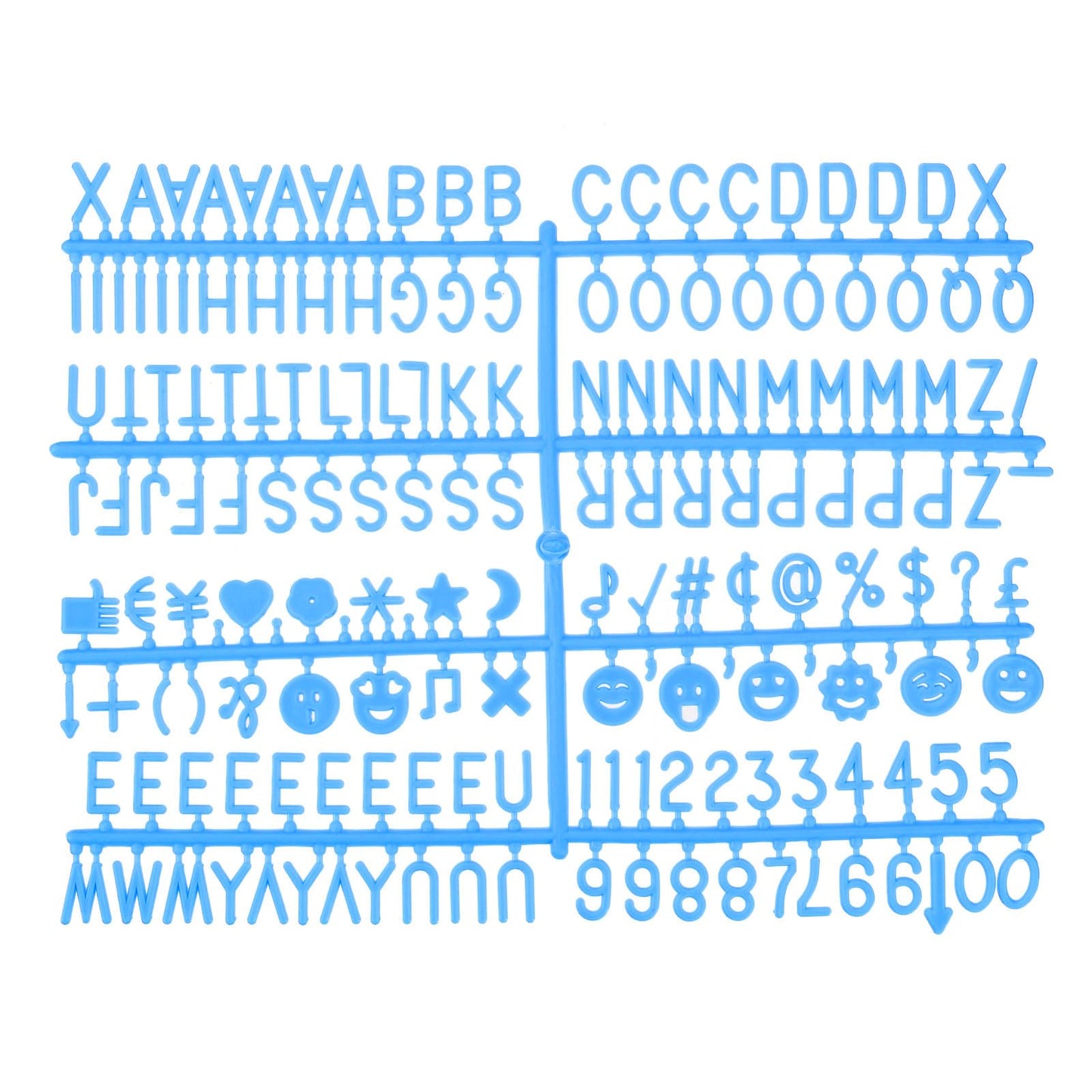 MECCANIXITY 3/4 Inch Letters Set for Felt Letter Board Numbers Symbols Blue Alphabet Message Board Changeable for Cafe, Wedding, Birthday