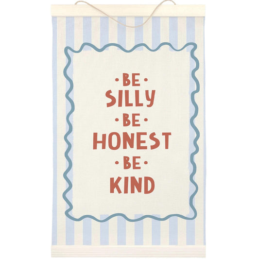 LKETW Inspirational Kids Room Poster Hanger Frame 12x16 Inch, Be Silly Honest Kind Positive Wall Art Posters for Classroom, Motivational Hanging Banner Decor for Kids Nursery Room Bedroom Playroom