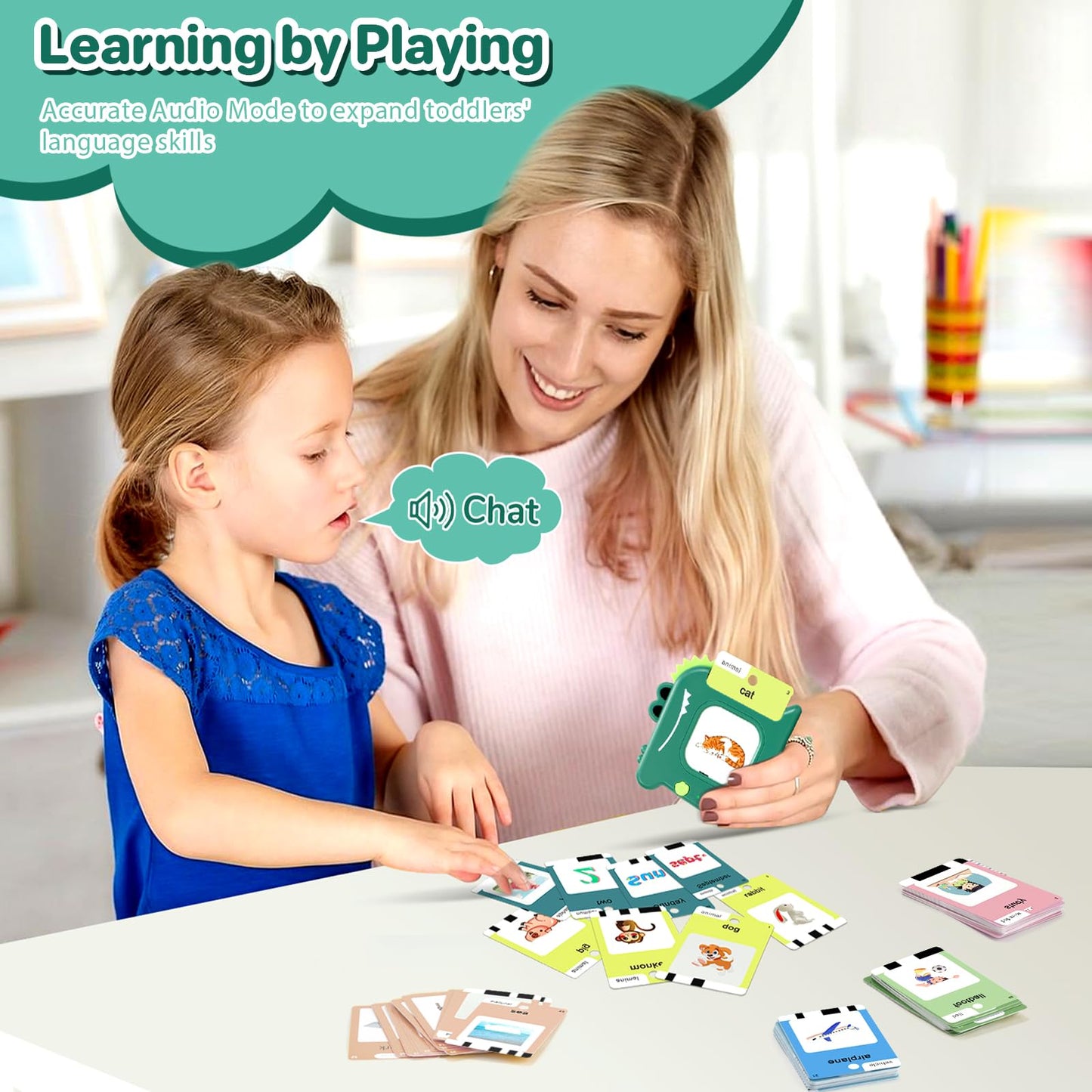 Talking Flash Cards for Toddlers 1 2 3 4 5 6 Year Olds, 420 Sight Words, Montessori Toys to Learning, Pocket Speech Therapy Toys for Toddlers, Sensory Preschool Educational Birthday