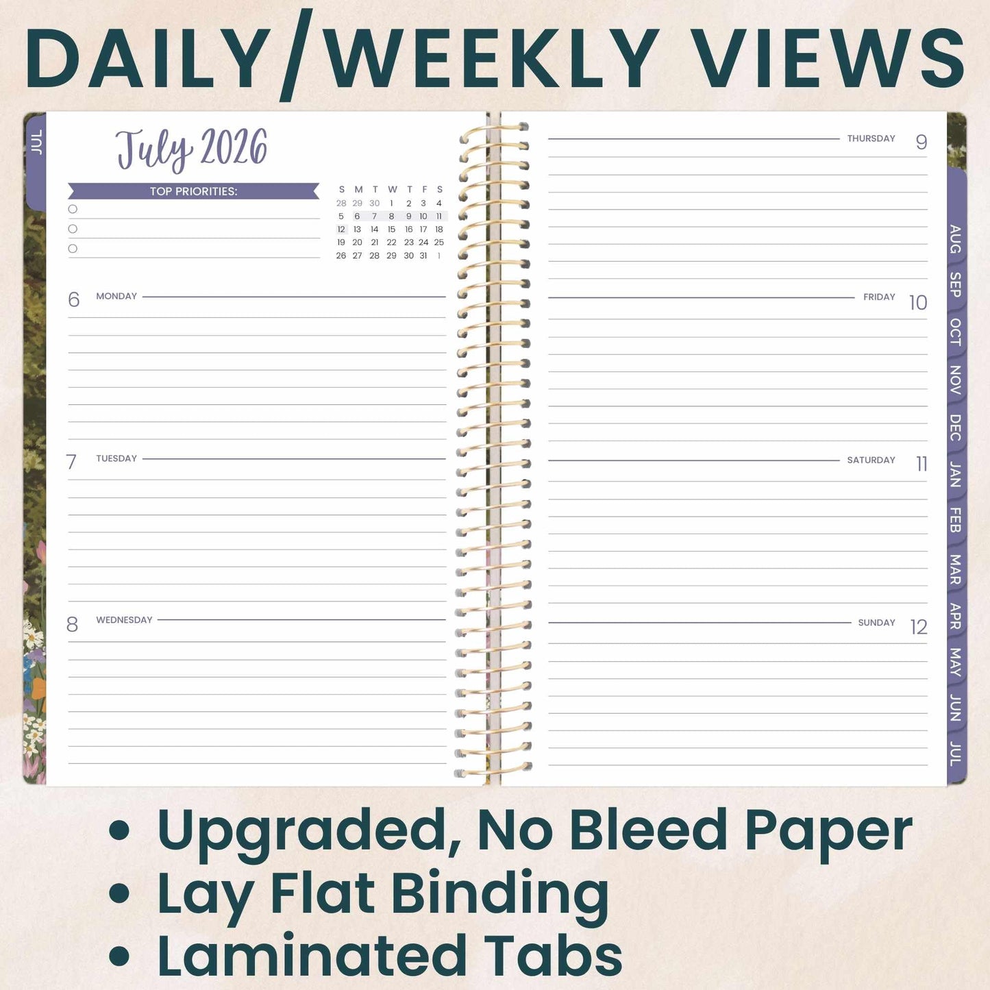 bloom daily planners 2026-2027 Planner - Academic Year (July 2026 - July 2027) Monthly & Weekly Soft Cover Planner for Women - 13 Month Agenda Book with Stickers - 5.5" x 8.25" - Wildflower Mountainside