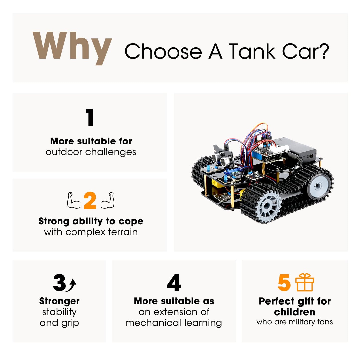 Robotics Kit for Kids Ages 8–12, Smart Robot Tank Car Compatible with Arduino & Scratch & Python, STEM Toys for Boys Ages 8–12, App & Remote Control, Birthday Coding Gift for Boys, Girls and Adults