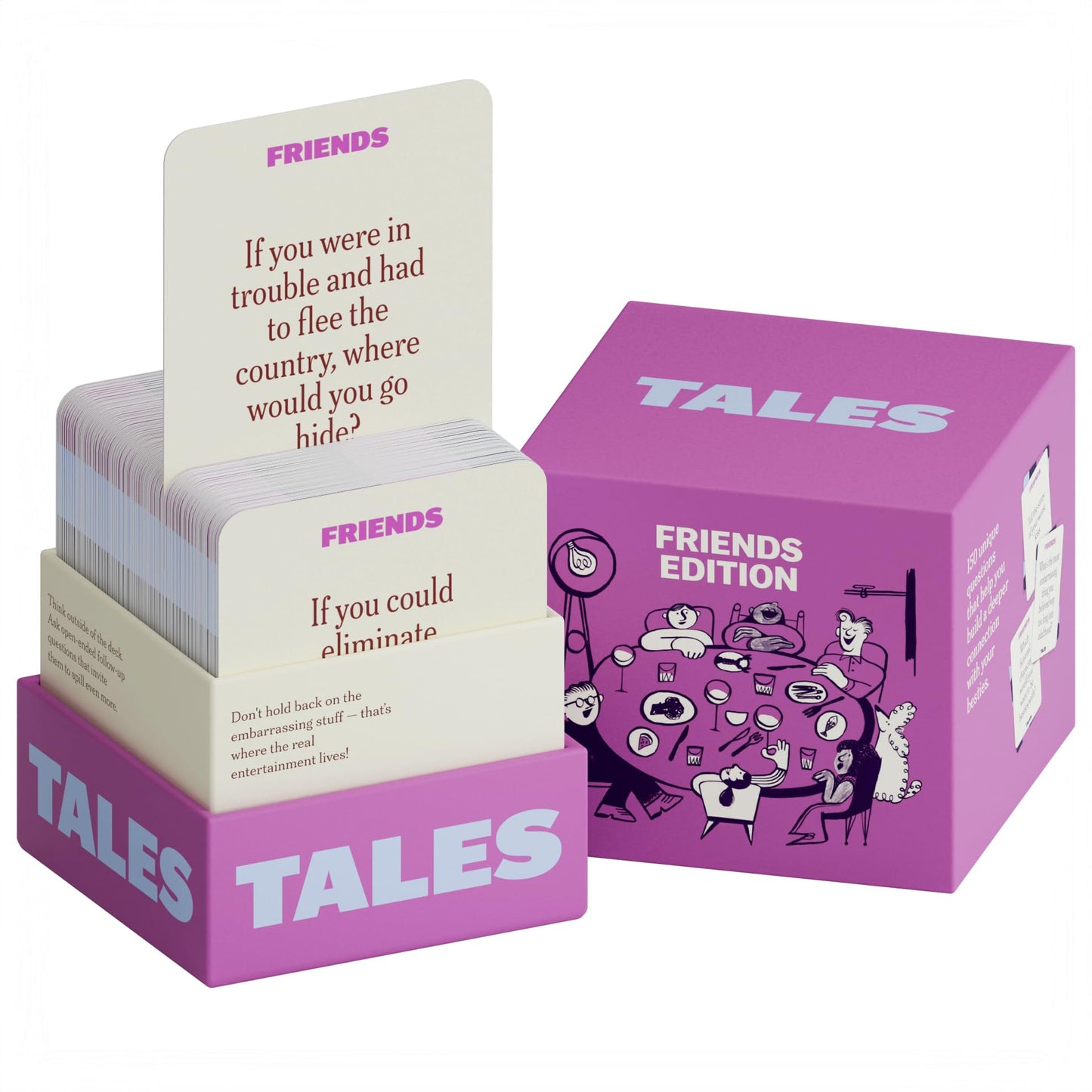TALES 150 Conversation Cards, Friends Edition, Fun Friend Games for Adults, Teens, Kids, Perfect for Parties, Game Nights, Gifts & Gatherings, Conversations with Friends, Meaningful Connections