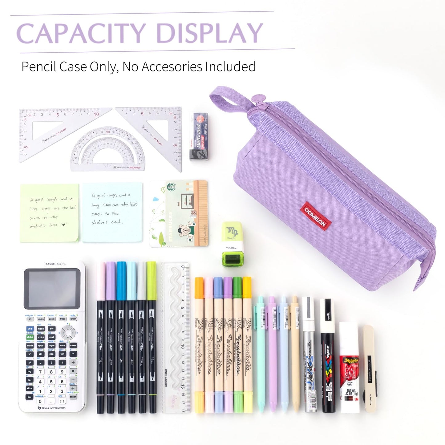 CICIMELON Pencil Case Large Capacity Pouch Pen Bag for School Teen Girl Boy Men Women (Purple)
