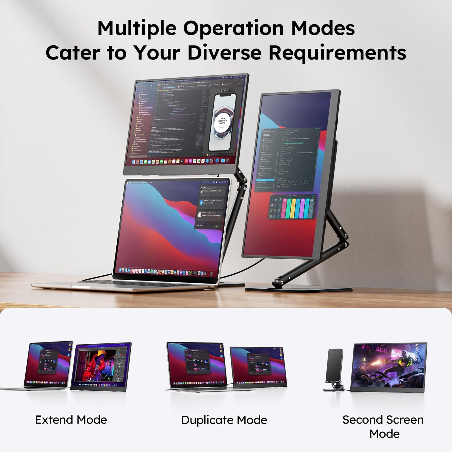 Dopesplay Portable Monitor, 15.6" FHD 1080P IPS Travel Monitor for Laptop, Foldable Magnetic Stand & Carry Case Included, USB-C Screen Extender for Laptop Mac PC Phone Xbox PS4/5 Switch