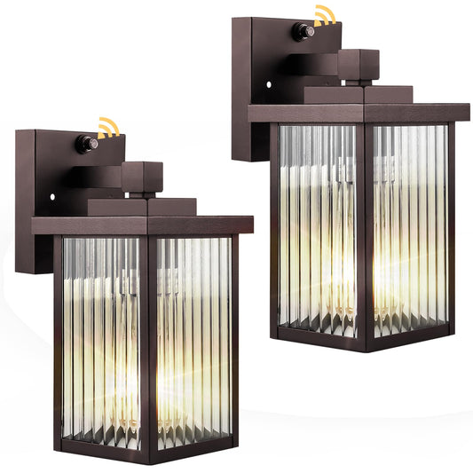 hameso Outdoor Porch Light Fixture, Waterproof Dusk to Dawn, 2 Pack, Oil-Rubbed Bronze, well-made Metal, Model G009