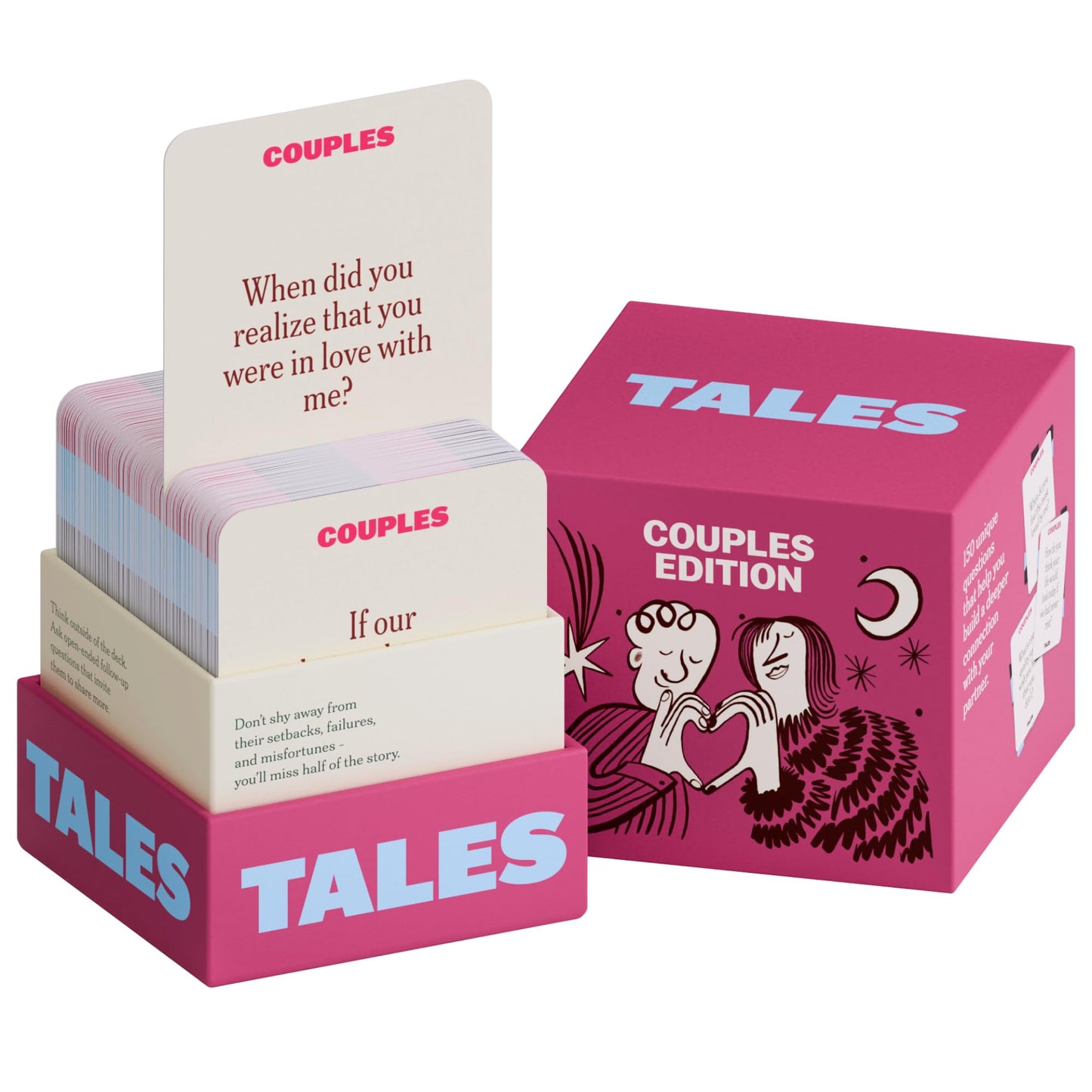 TALES 150 Conversation Starter Cards, Couples Edition, Prompts for Deeper Connection, Date Night Ideas, Anniversaries, and Quality Time Together