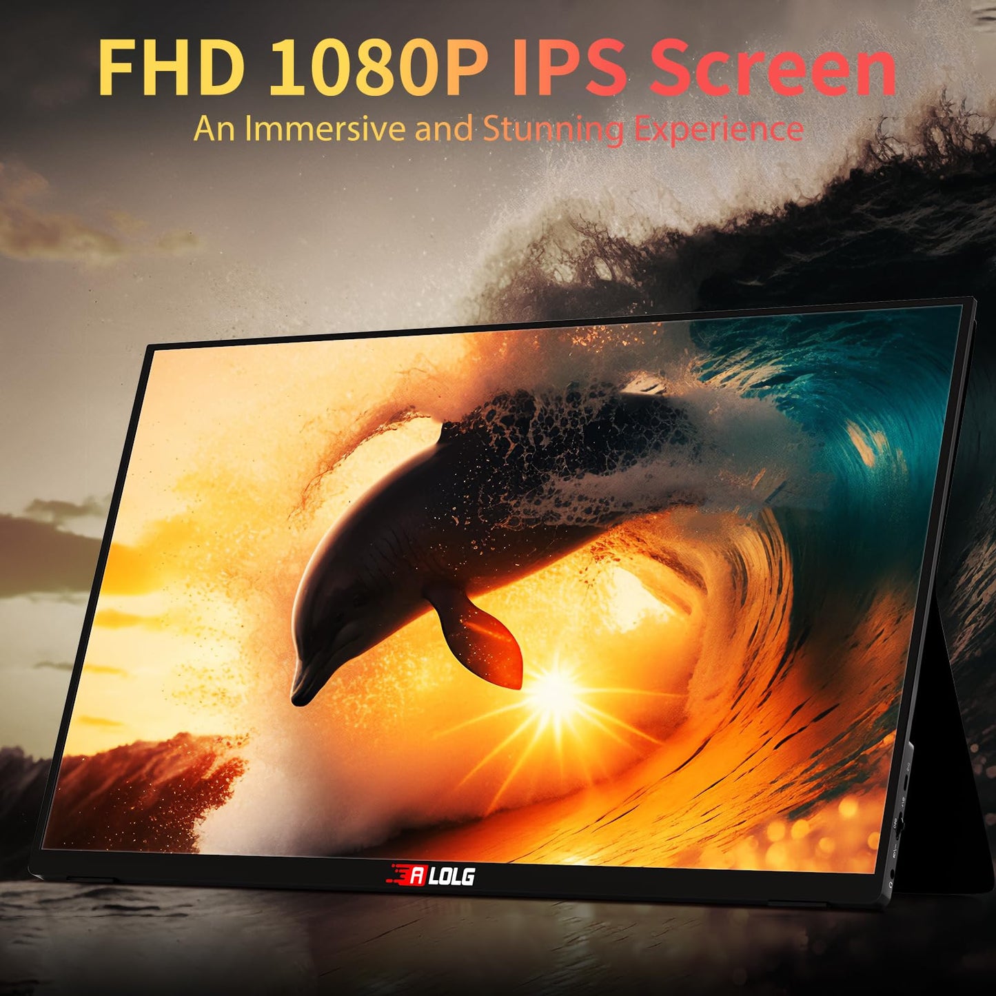 15.6''Portable Monitor for latop ,2K FHD 60HZ Laptop Monitor Screen,USB-C and HDMI Inputs, Ultra-Slim IPS Panel with HDR and Premium Smart Cover & Speakers for Laptop,PC,Phone,PS4/5,Switch,Mac,Xbox