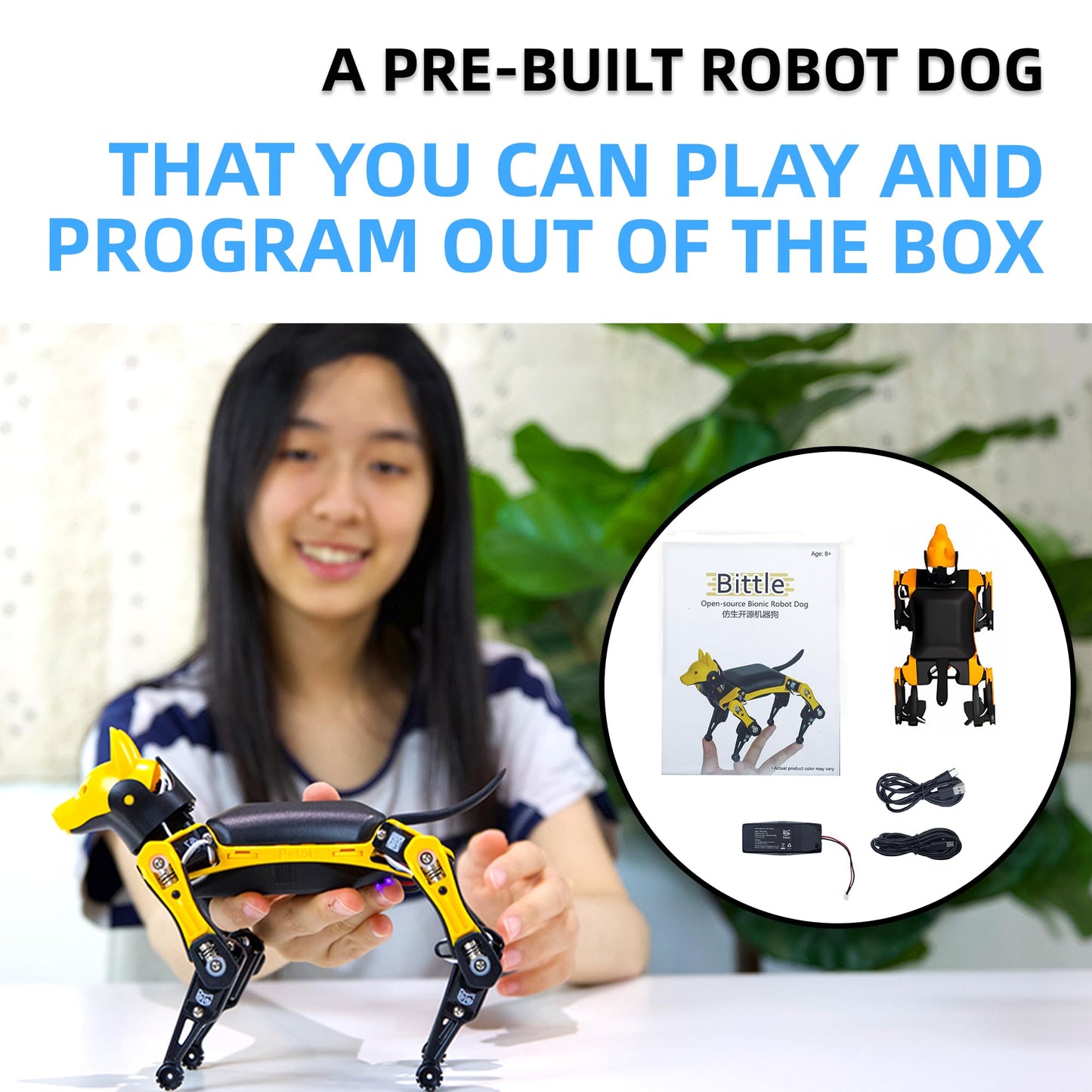 Petoi Programmable Robot Dog Bittle X V2 Alloy Servo (Pre-Assembled) | Coding Smart Robot Dog Kit, Voice Controlled, Quadruped Interactive Robot for Kids, Open Source, STEM & Robotics Education