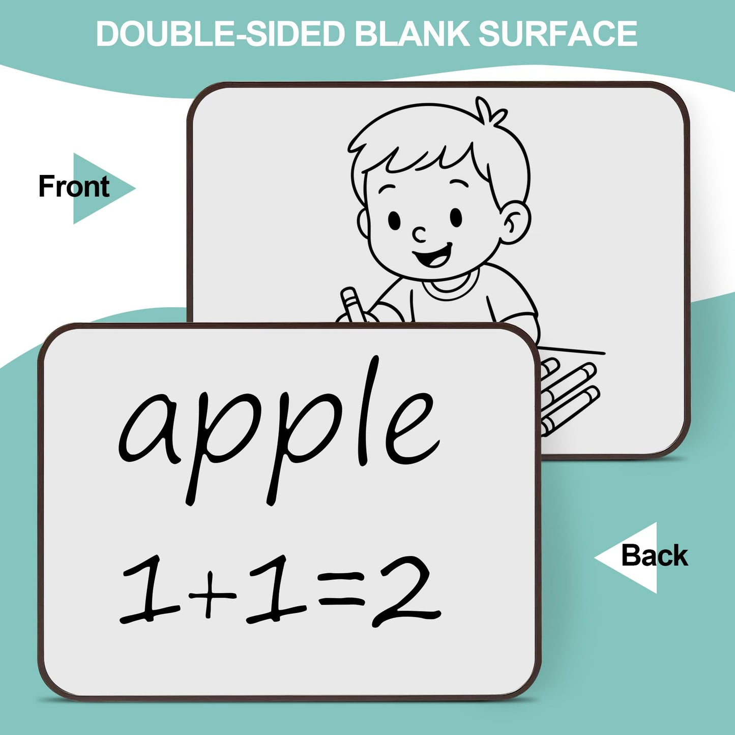 6 Pack Small White Boards, 9"x12" Double Sided Personal Dry Erase Boards Portable Handheld Whiteboards for Kids, Students, Teacher School, Include 6 Markers, 6 Erasers, 6X52 Pcs Letters