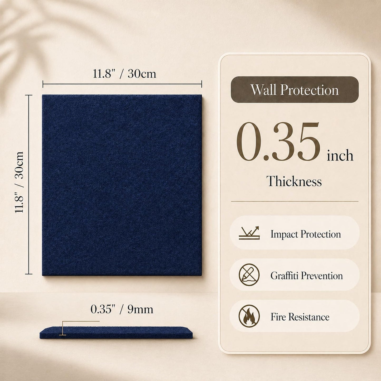 Baysola Felt Bulletin Board Panels 36 x 24 Inch Self Adhesive Wall Tiles Cork Board Alternative for Office Classroom Photos Notes 6 Pack
