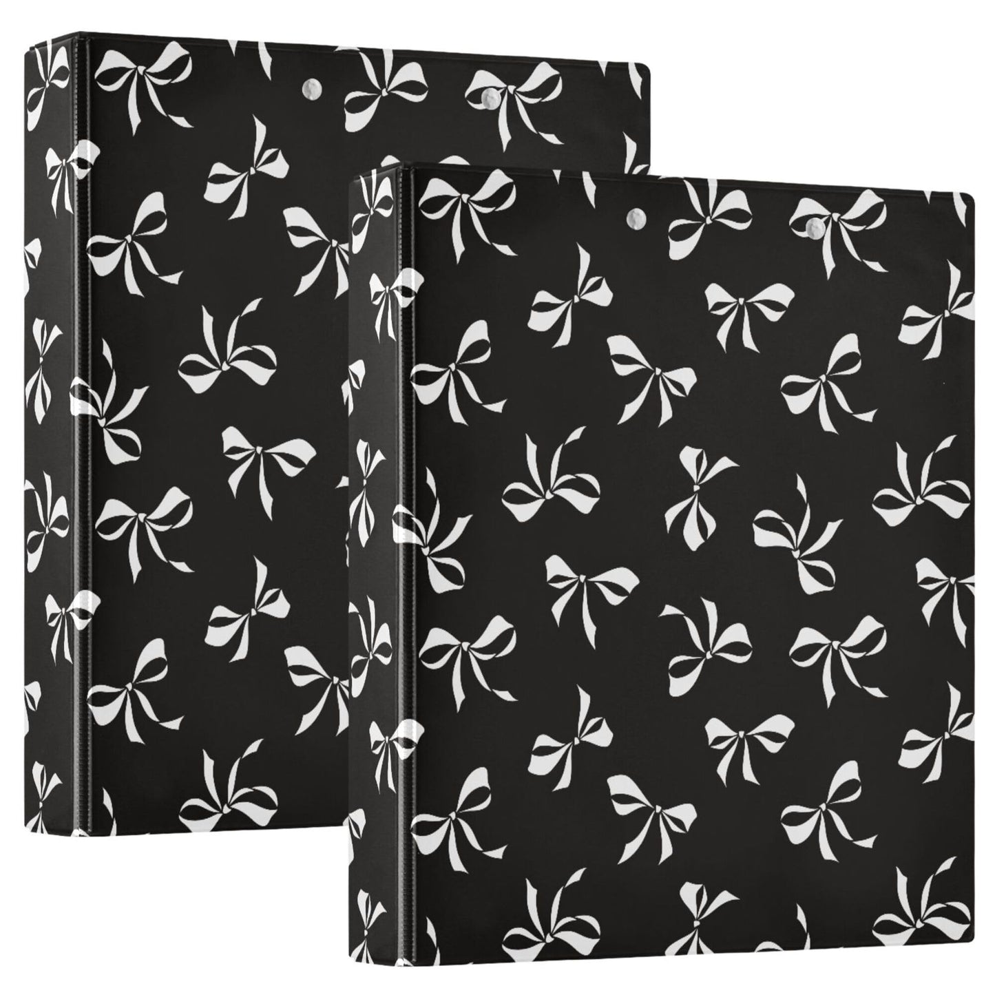 Pink Strawberry Round Ring Binders 1.5 Inch Doodle Pattern Black 3 Ring Clipboard Binder for Office School Work Supplies File Folder 200 Sheet Capacity