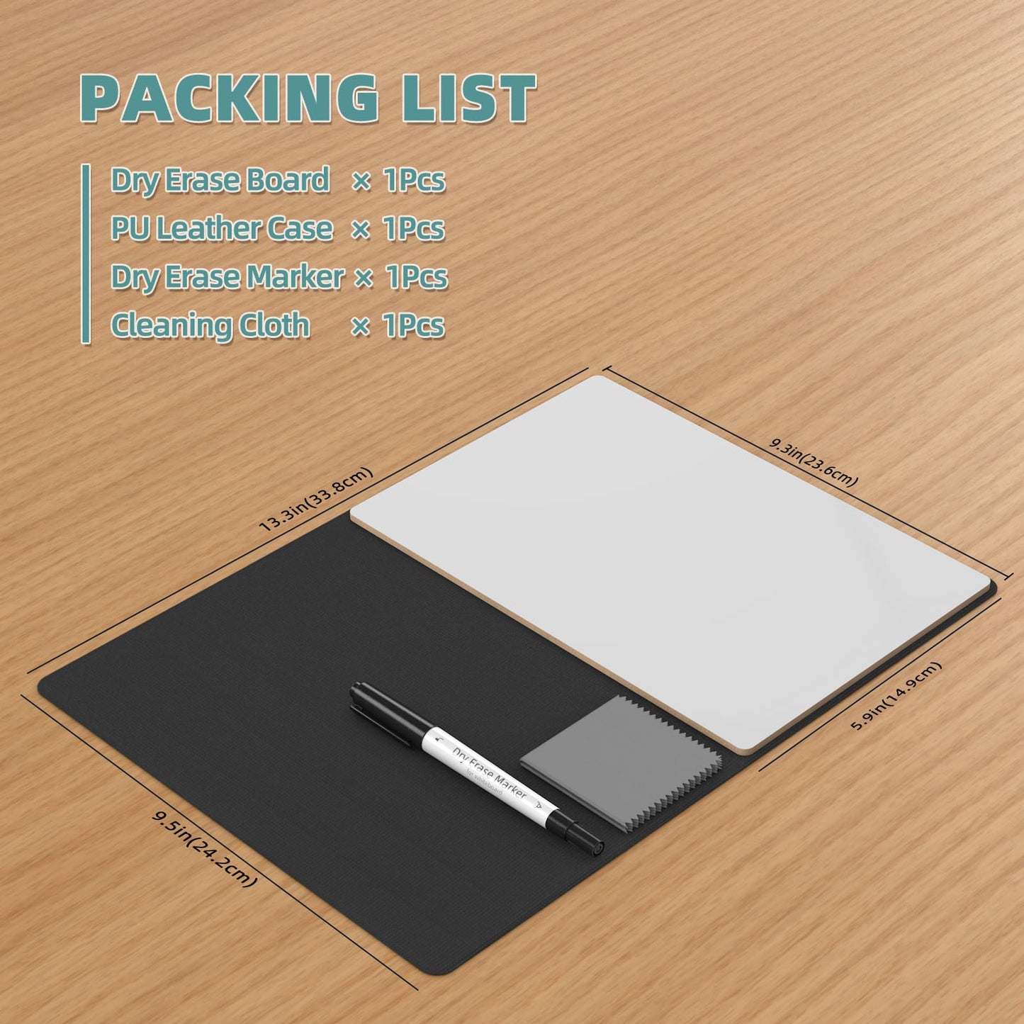 Portable Small White Board,Reusable Dry Erase Board with Stand,Desktop Whiteboard for Office Meeting Bussiness Home 9" x 6" with Marker, Wipe Cloth (Black)