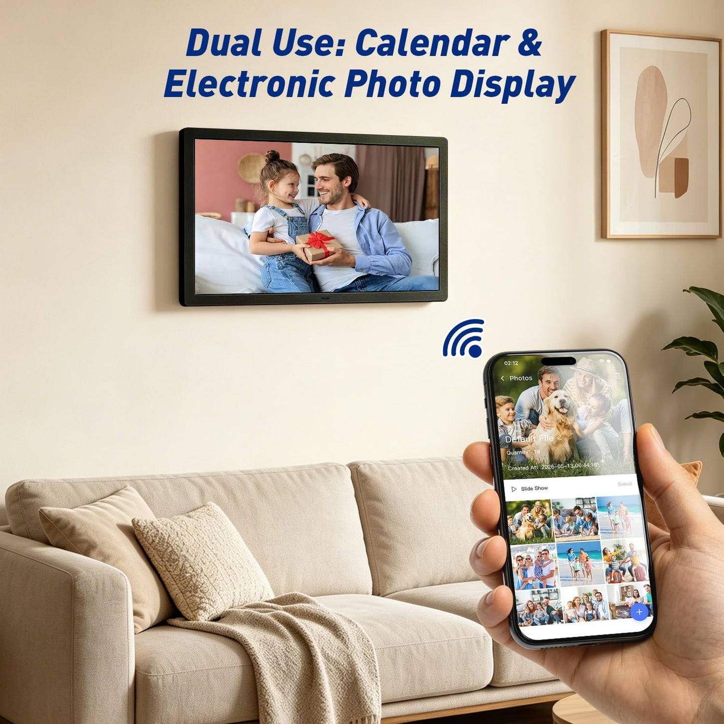 27" Smart Digital Calendar for-Family-Business-Planner - Electronic Wall Calendar for Business Chore Chart, Touchscreen Display for Family Schedules, Star Rewards, Desk Mountable, Gifts for Mom Dad