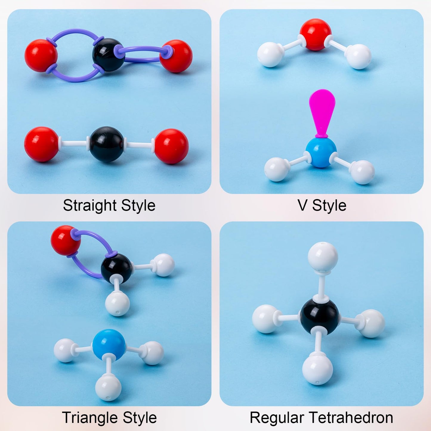 HFKPJRT Molecular Model Kit, 208 Pcs Molecular Model Kit Organic Chemistry, Atom Element Model Kits for Lessons in Chemistry, Gift for Teachers and Students to Raising Space Imagination