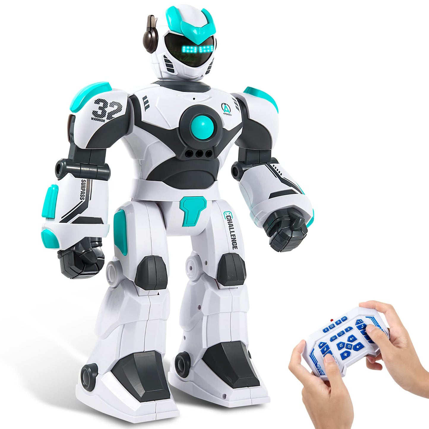 HPROMOT RC Robot Toy for Kids Remote Control Robot Toy, Smart Gesture Sensing Rechargeable & Programmable Robot Walking Dancing Singing Chirstmas Gift for 3-15 Years Old Boys Girls