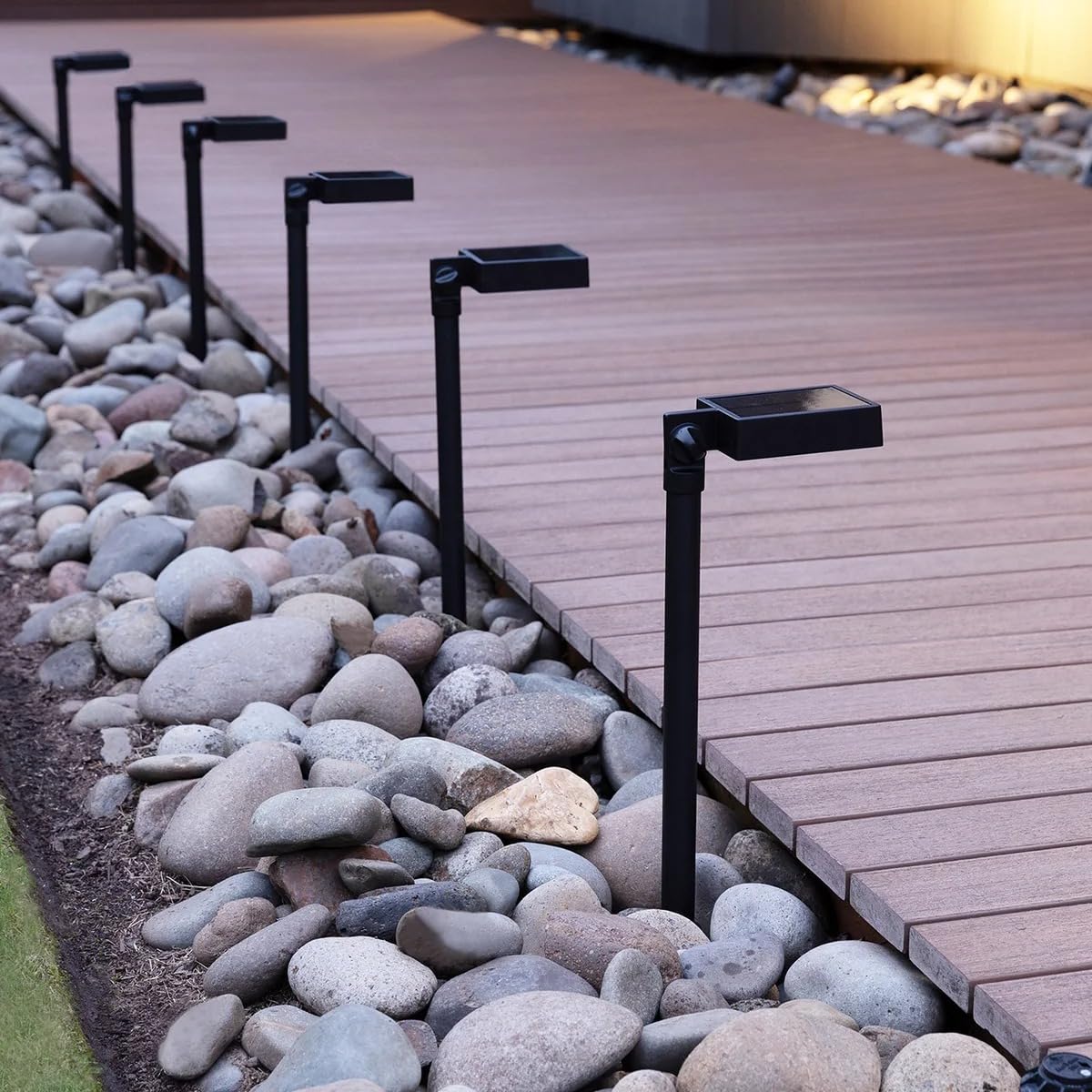 Tommy Bahama Solar Path Lights, LED Down Light, 40 Lumen, Adjustable Head, Black Finish, 6-Pack, Model 10907-40-6GB