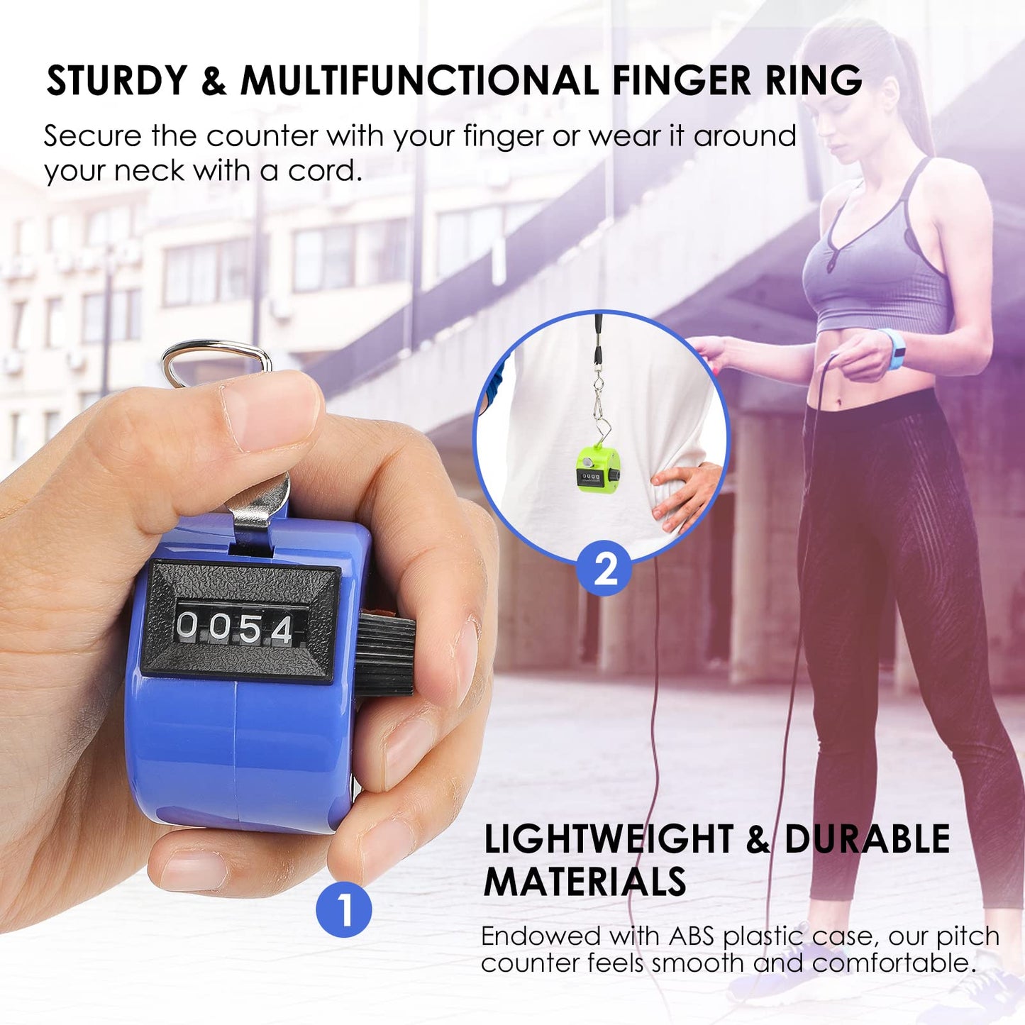 KTRIO Pack of 10 Colors Electronic Finger Counter, Mini LCD Digital Display Tally Counter 5-Digit Number Count Clicker, Counters Clickers for Knitting, Crochet, Coaching, Lap, Golf, Toddler & Fidget