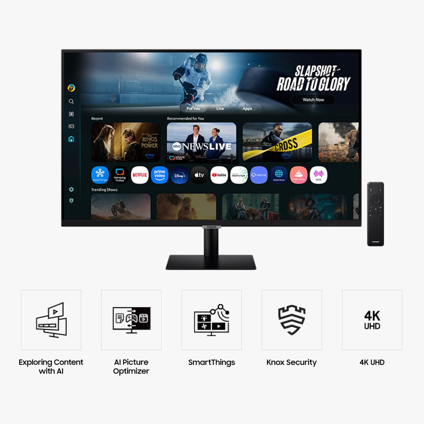 Samsung 32” Smart Monitor M7 (M70F) 4K UHD Display, Samsung Vision AI, Smart TV Apps, Gaming Hub, USB-C, HDMI and USB-A, Black, LS32FM702UNXZA, 2025