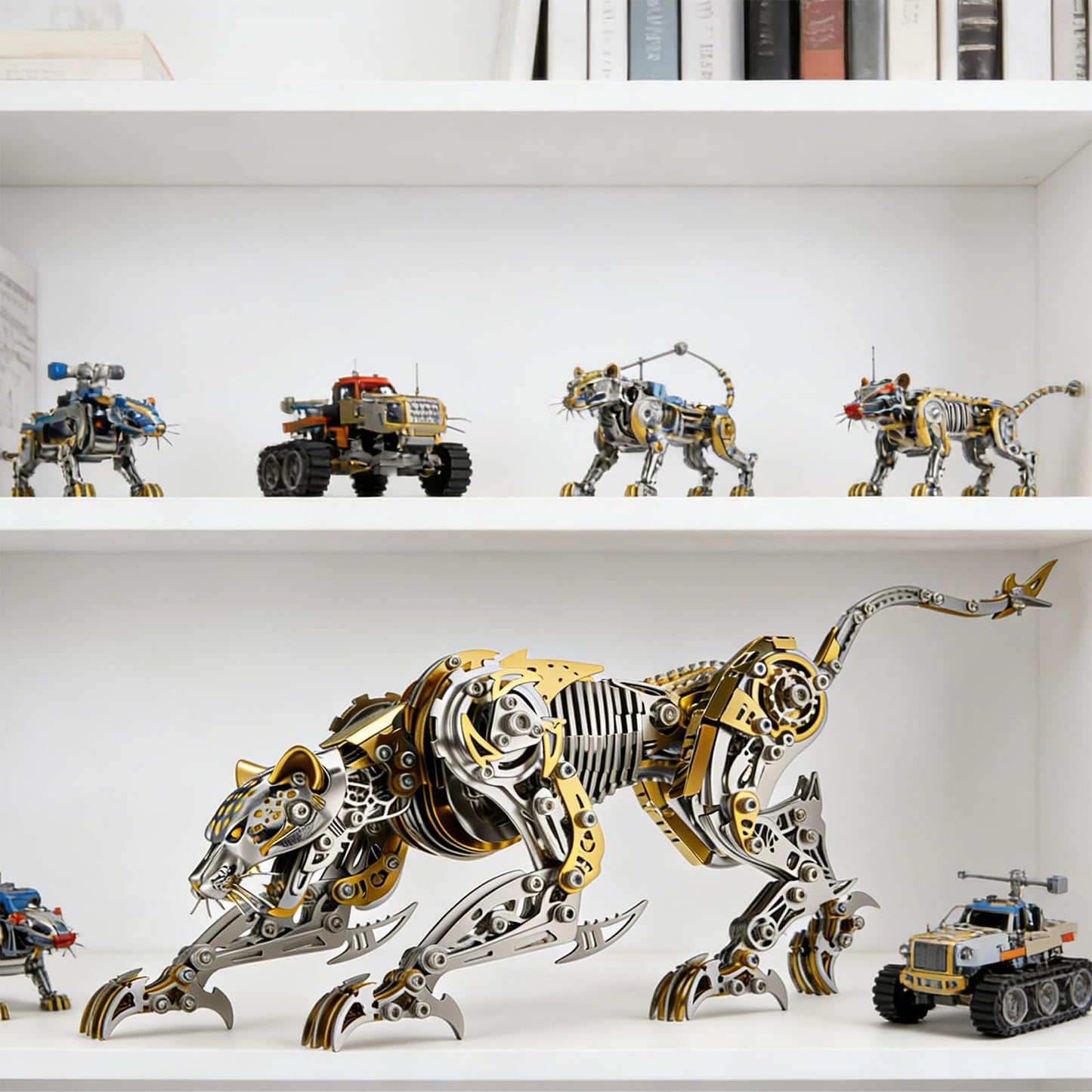 3D Metal Puzzle for Adults,Mechanical Cheetah Puzzle Building Set，3D Metal Model Kit, Brain Teaser Puzzles DIY Assembling for Stress Relief - A Collectible Gift for a man (Cheetah)