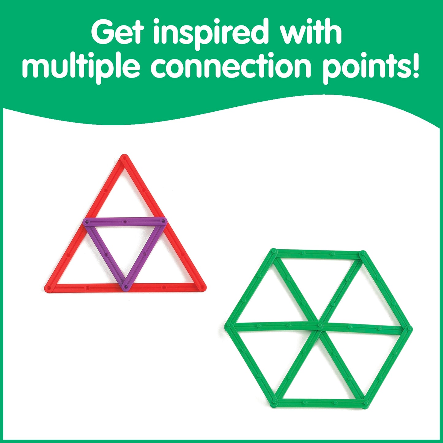 edxeducation GeoStix Deluxe Set | Teach Geometry | 100 Construction Sticks, 2 Protractors, Activity Cards | Manipulative for Math, Art and Fine Motor Skills