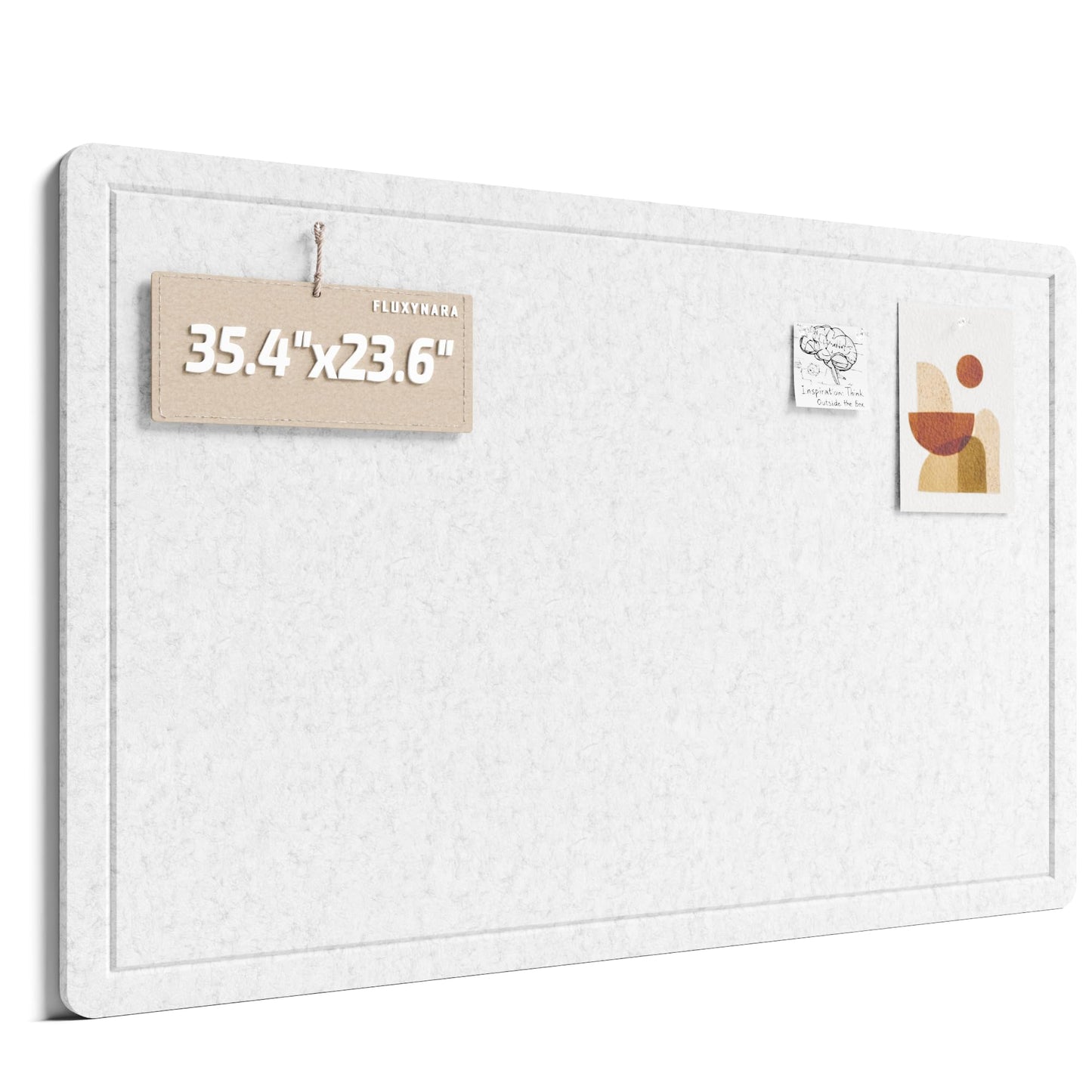 Fluxynara Bulletin Board,35.4" x 23.6" Cork Board Alternative with 12 Safe Removable Adhesive Tabs, Foldable Felt Pin Board for Home Office, Classroom, Bedroom,Entryway for Walls—Light Gray