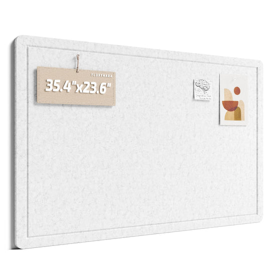 Fluxynara Bulletin Board,35.4" x 23.6" Cork Board Alternative with 12 Safe Removable Adhesive Tabs, Foldable Felt Pin Board for Home Office, Classroom, Bedroom,Entryway for Walls—Light Gray