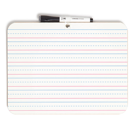 U Brands Dry Erase Lap Board, Double Sided, 9" x 12" Inches, Dry Erase Marker Included, Small White Board, 1 Count