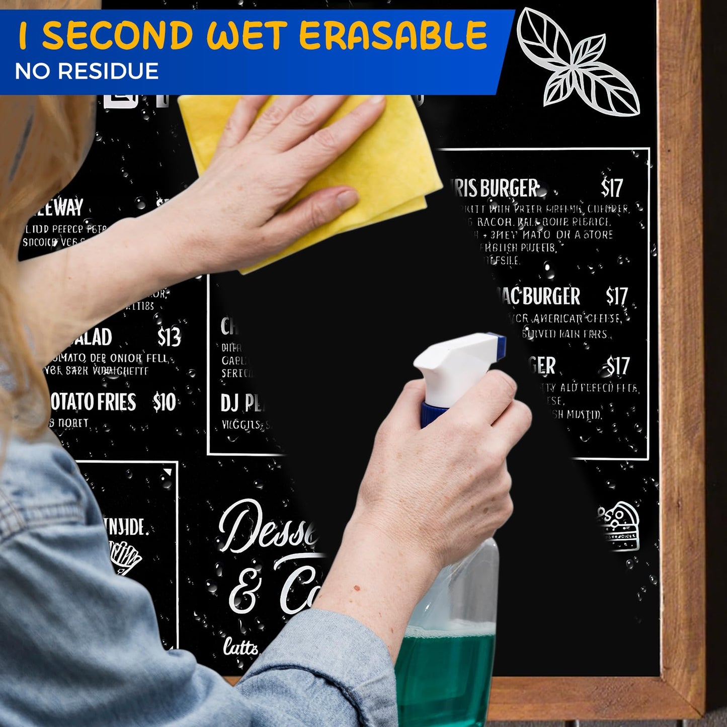 SFAIH White Liquid Chalk Markers for Blackboard, Glass - [Wet Wipe No Residue] 8 Pack- (4x) 2mm/4mm Reversible & (4x) 0.7mm Fine Tip, Ultra Flow Triple-Tips - Menu, Bistro, Signs, Windows, Food Labels