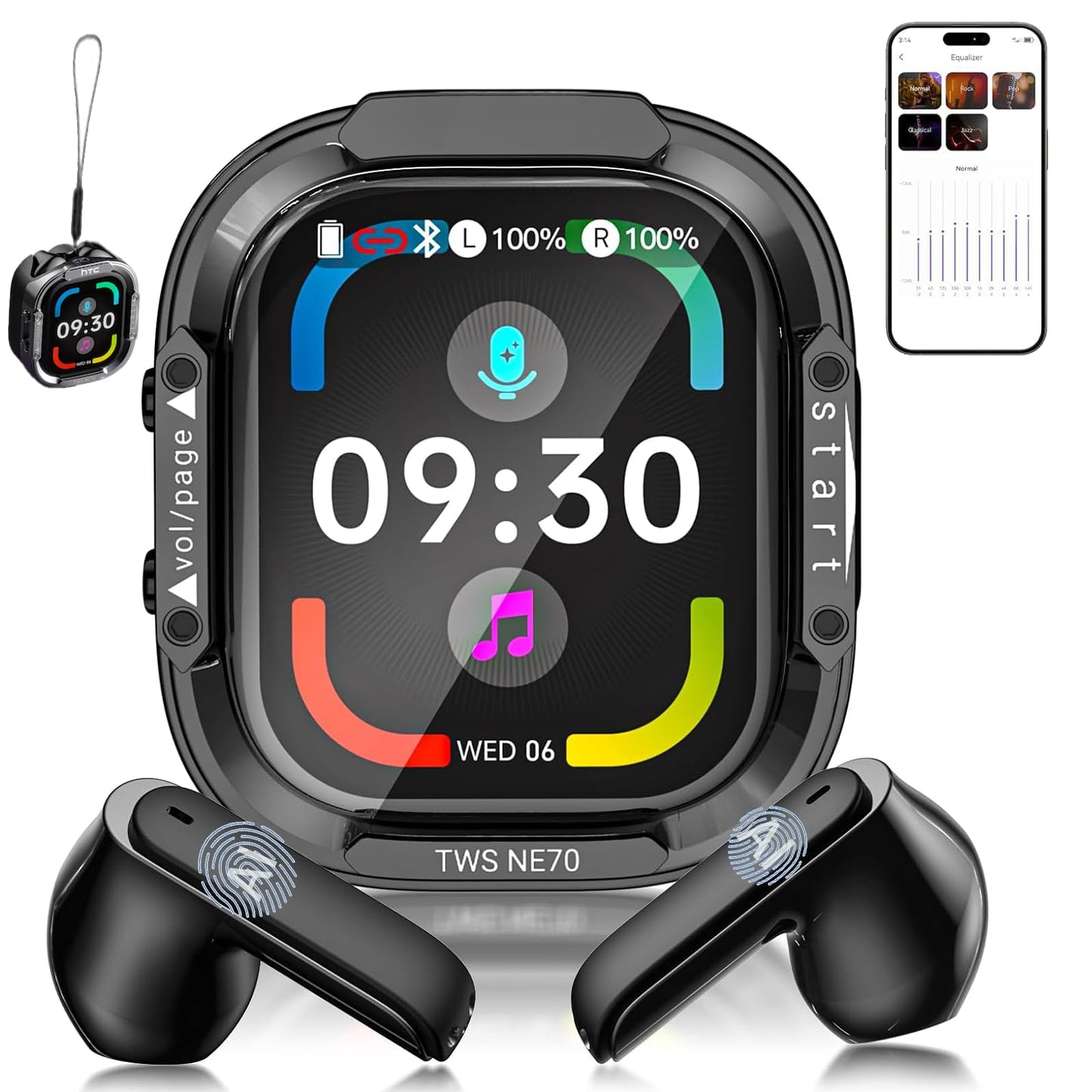 NE70 Earbuds, 2026 New NE70 AI Translation Earbuds in Real Time, Language Translator Headphones with LCD Touch Screen Audifonos Traductores Inglés Español Support 165 Languages for Travel Business