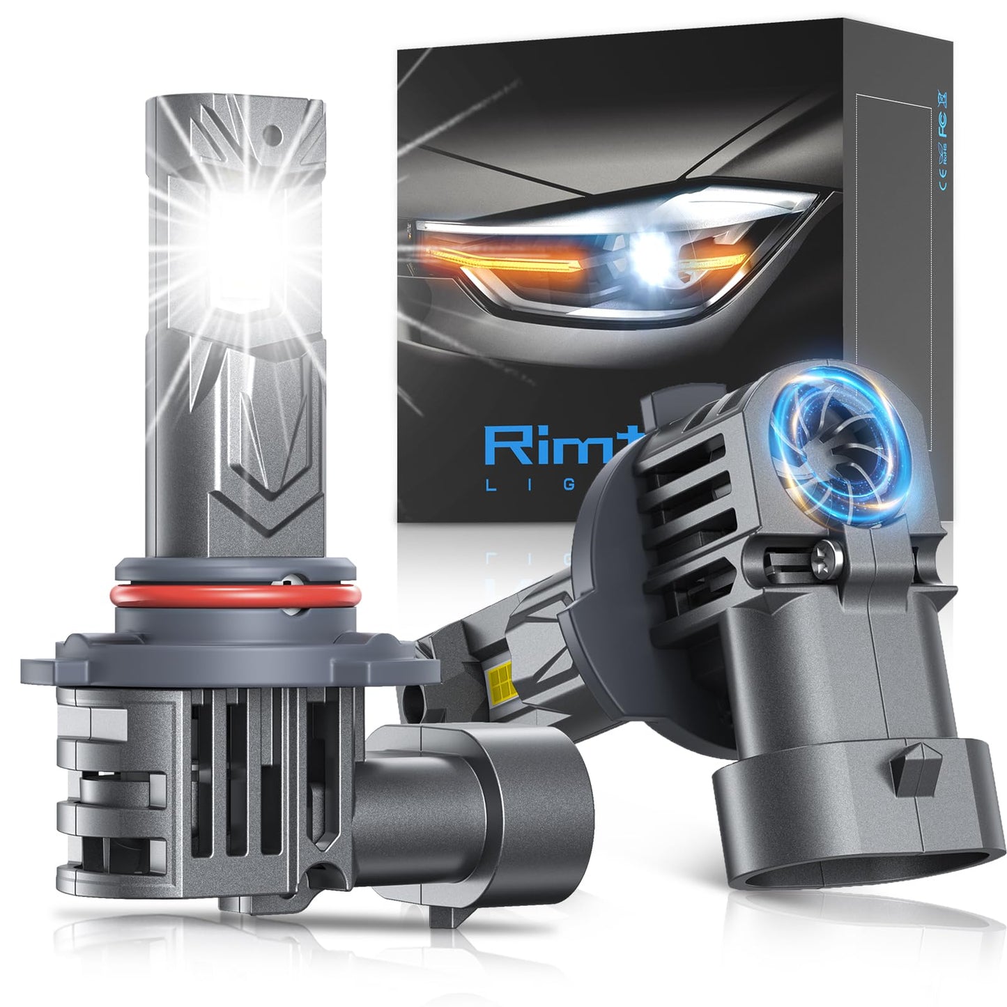 rimthin HB3 Bulbs - 6000K Cool White Fog Lights, Pack of 2, 9005/HB3 Size