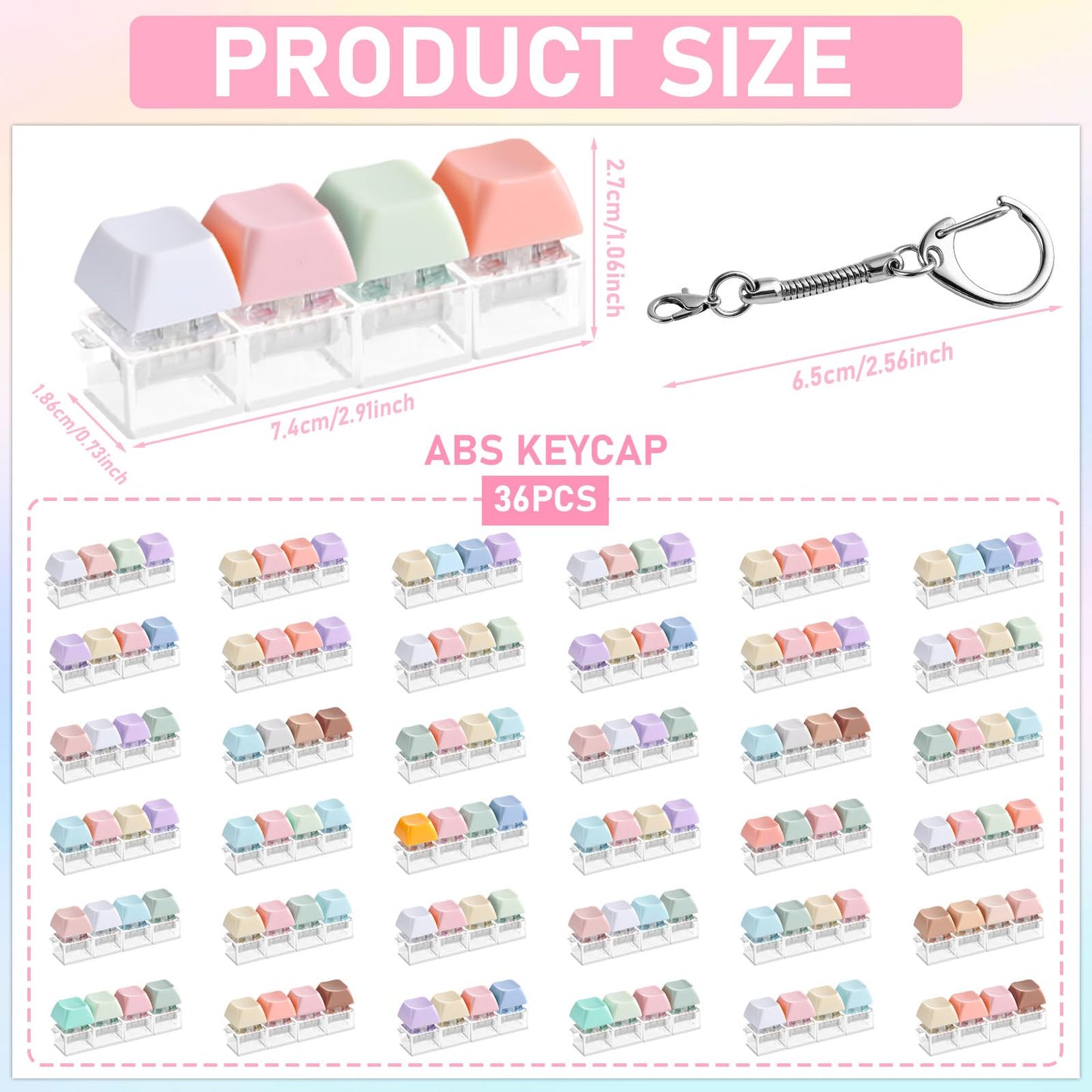 24 Pcs Keyboard Fidget Toys Stress Relief Fidget Clicker Keyboards Set Colorful Keyboard Decompression Toys Button Stress Relief Gifts for Adults to Relieve Stresses Pass Time Party Giveaways Favors