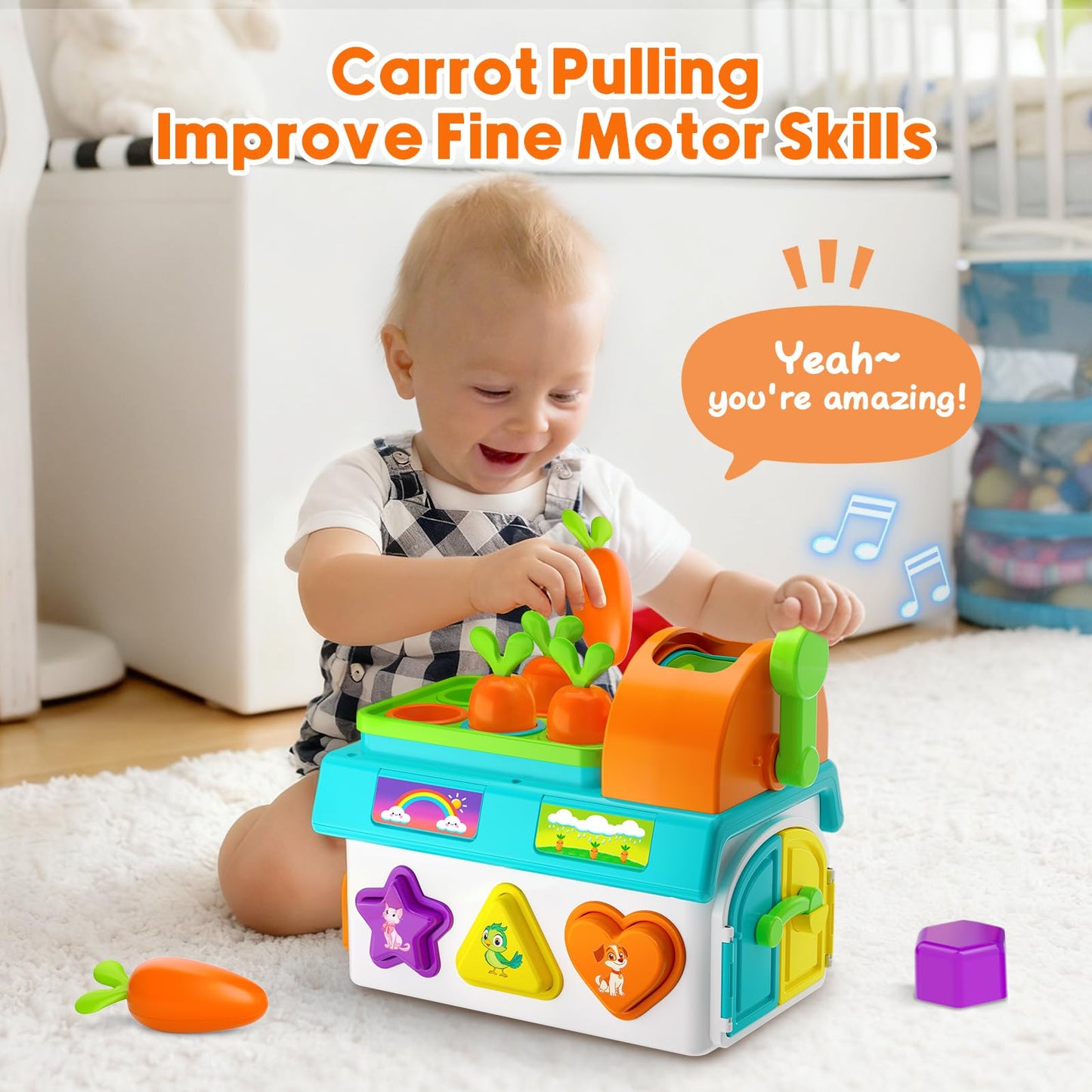Grasili Musical SortingToys for 1 Year Old Boy, 1st First Birthday Boy Girl Gifts Presents, Montessori Educational Learning Toddler Toy for 1-2 Year Old, Fine Motor Skills Toy