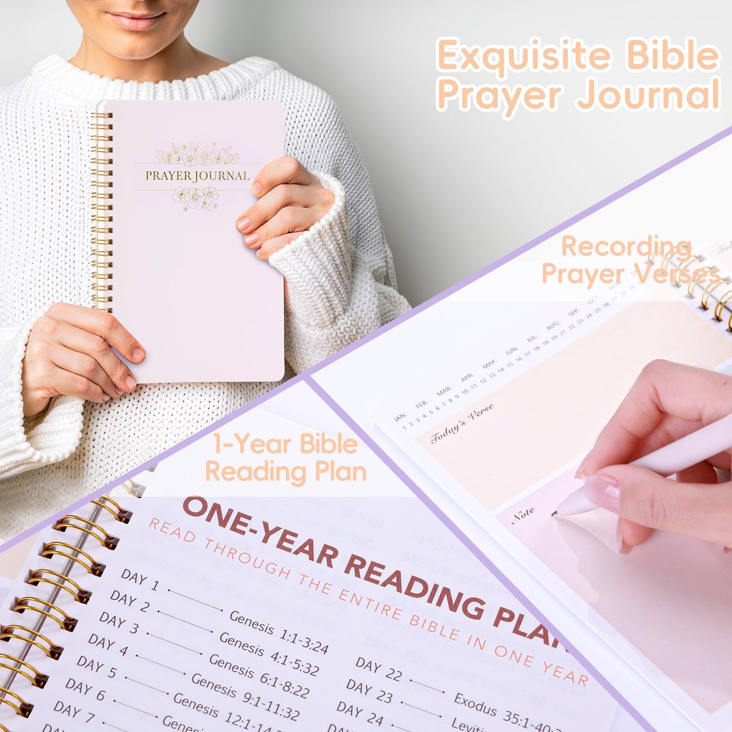 XKDOUS Bible Study Supplies Journaling Kit for Women, Bible Study Kit, 12 Pastel Highlighters and 12 Pens No Bleed, 75 Laminated Tabs, Prayer Journal Pencil Case and More, Beige