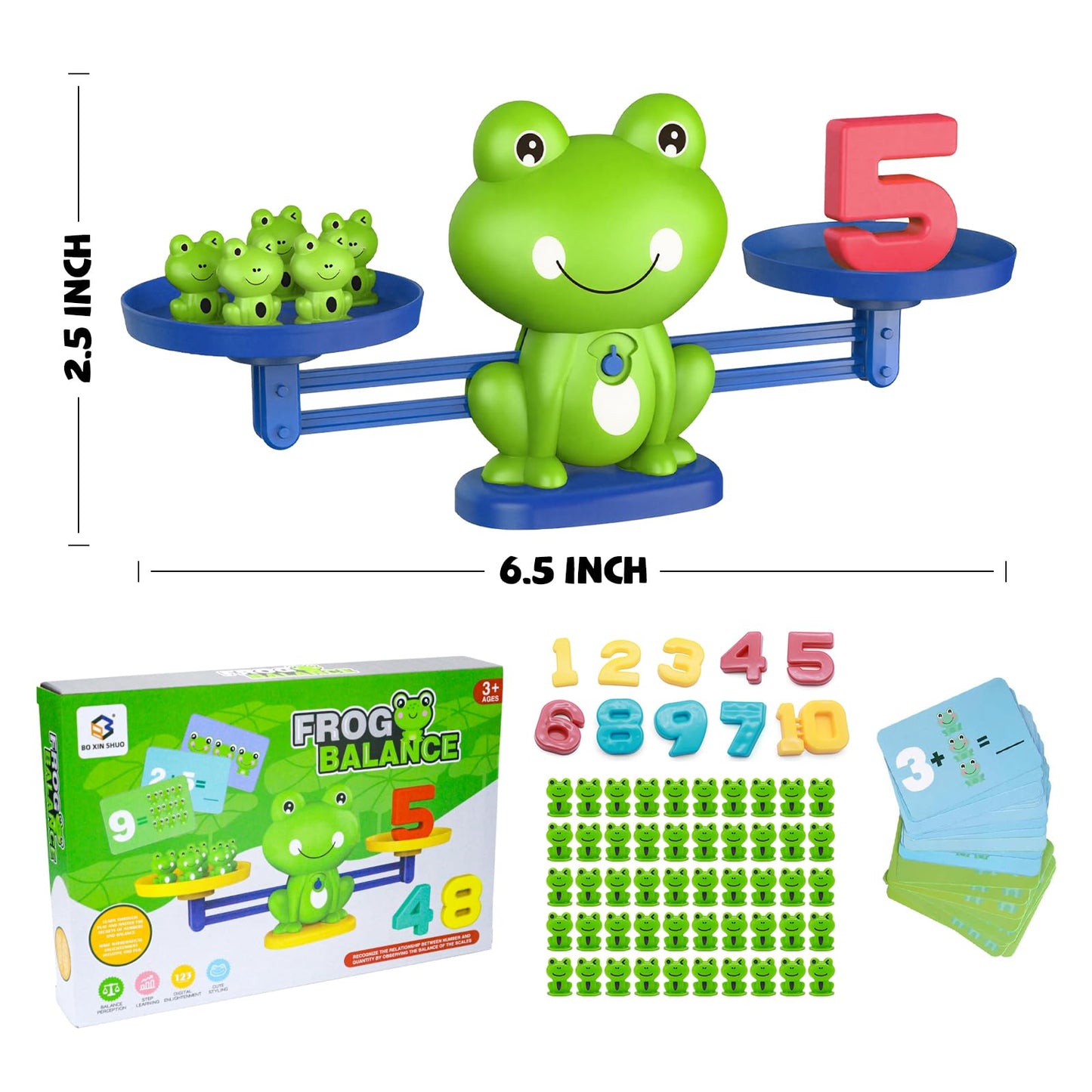 Snugzy Frog Balance Counting Toys, Number Counting Scale Games for Kids Cool Math Learning Games for Boys and Girls Preschool Kindergarten Learning STEM Montessori Educational Toys for 3+ (93 PCS)