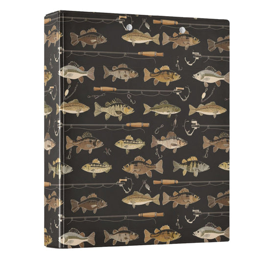 Fish Man Round Ring Binders 1.5 Inch Man I Love Fishing 3 Ring Clipboard Binder for Office School Work Supplies File Folder 200 Sheet Capacity