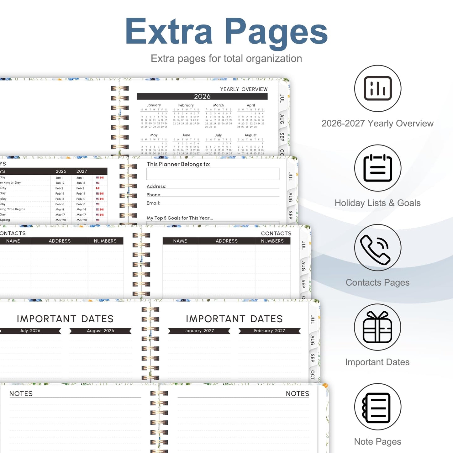 Planner 2026-2027, Weekly and Monthly Academic Planner, July 2026 - June 2027, Hardcover Calendar Agenda Book for School Year Planning, School Supplies for Teacher and Student, A5(6.3'' x 8.5'')
