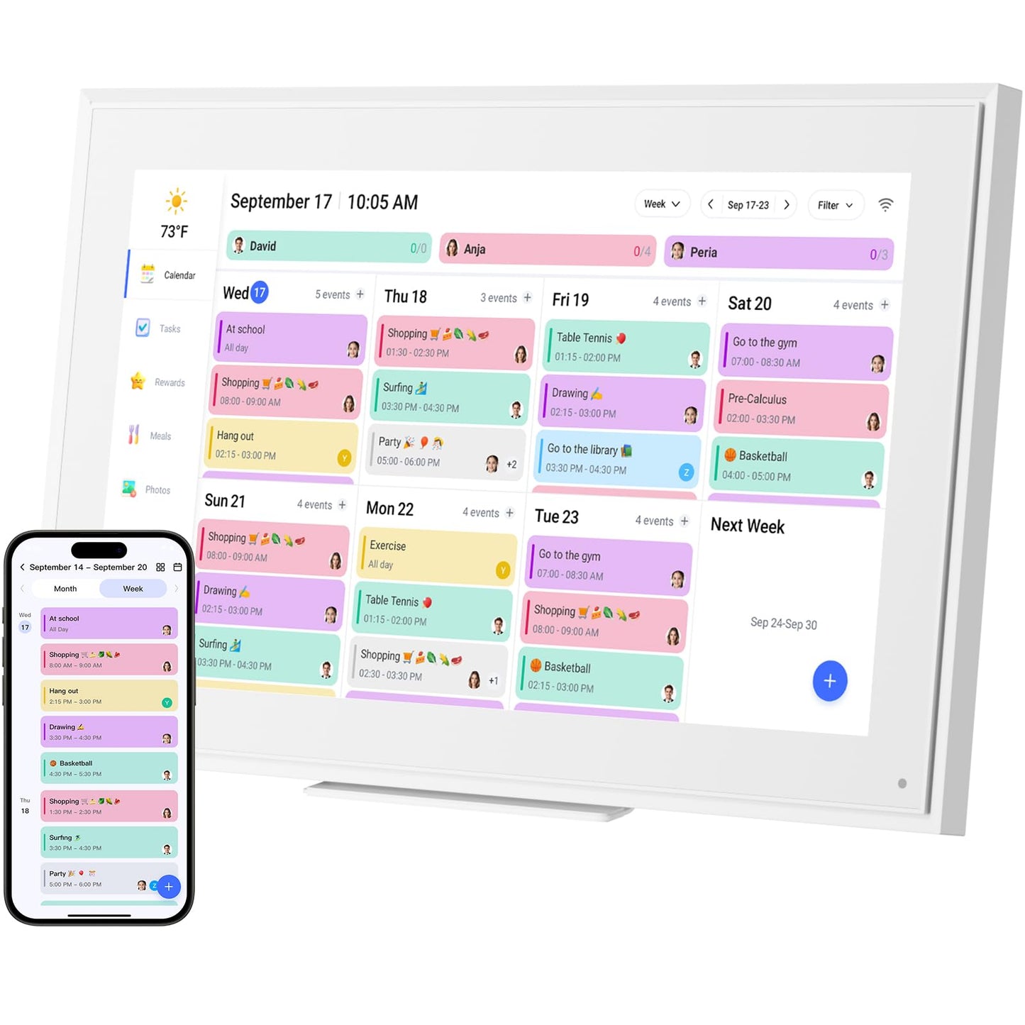 15.6-inch Wall Digital Calendar,Smart WiFi Calendar & Chore Chart,Full HD Touchscreen Interactive Display for Family Schedules-Wall/Desk Mountable Planner,Meeting Reminders & Deadline Tracking