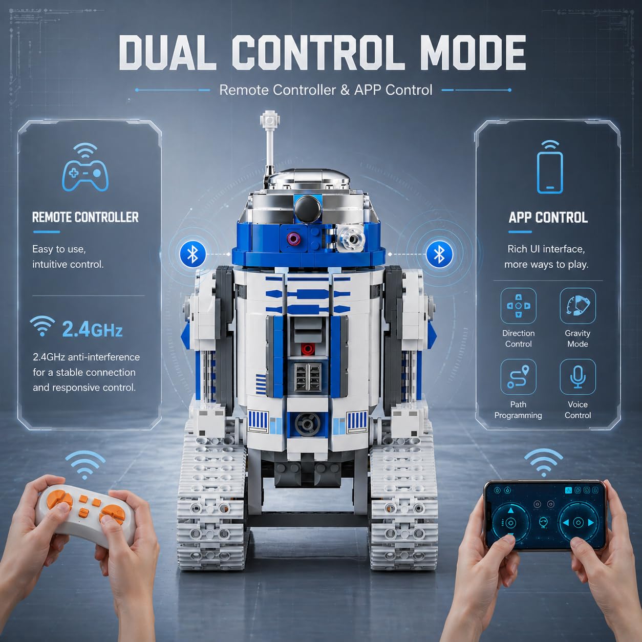 Galaxy Mechanic Robot Building Kit, Remote & App Control STEM Robot Building Toys, Compatible with Lego Robot, Father's Day Birthday Gifts for Teens Adults Fathers, 735PCS