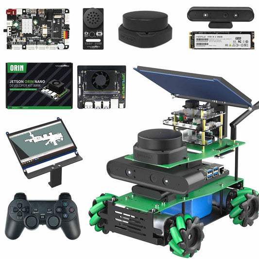 Yahboom ROS2 Programming Robot for Jetson Orin Nano 8GB Super Educational Robot AI Voice Module, AI Vision Mapping Navigation 360°Movement (ULT Ver-with Orin Nano Super 8GB)