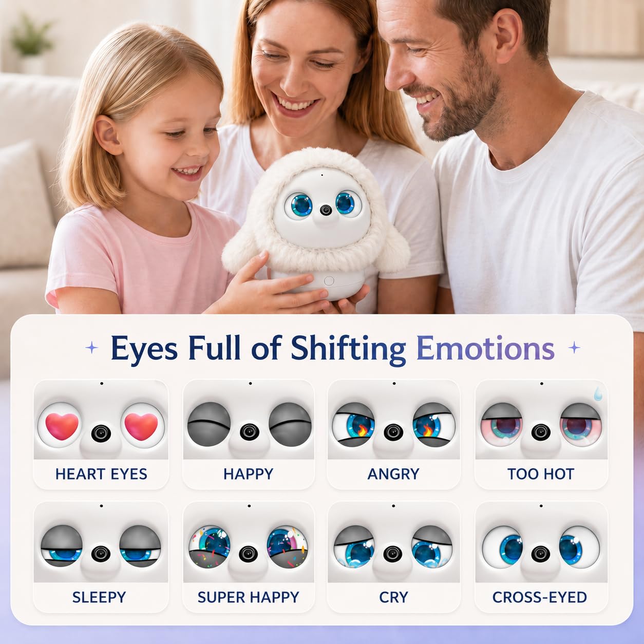 ropet KAMOMO Companion Interactive Robot Pet, Emotional Support for Kids and Adults, AI Desk Robots, Anxiety Relief Comfort Gift