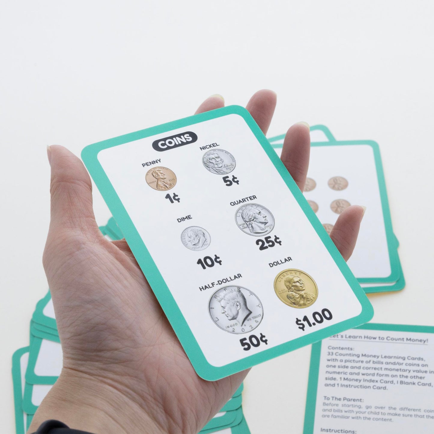 BAZIC Products Money Flash Cards Learn to Count Money, Recognize Bills and Coins USA Currency, Interactive Learning Flashcards Kindergarten School Home (36/Pack), 72-Pack