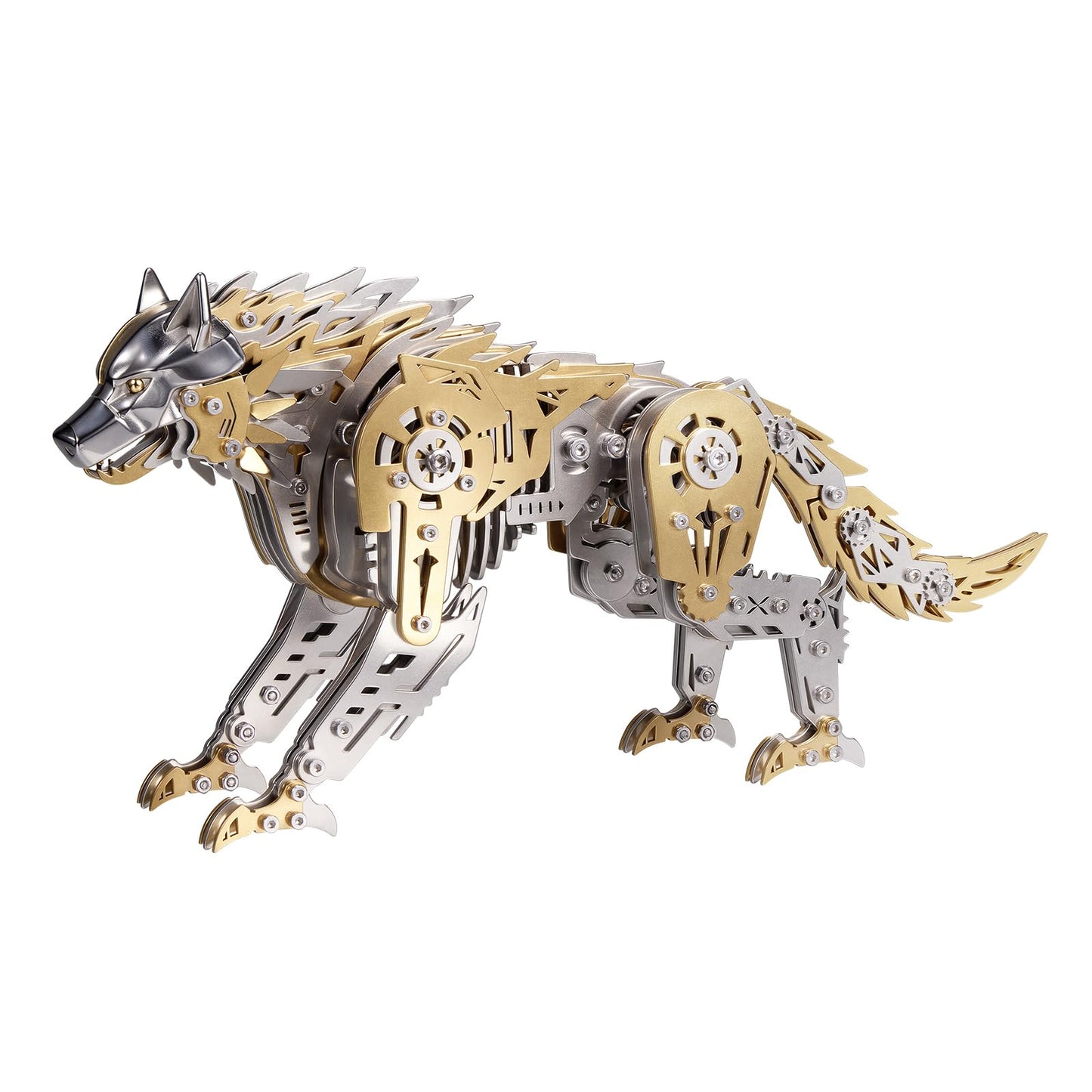 3D Metal Puzzle for Adults,Mechanical Wolf Puzzle Building Set，3D Metal Model Kit, Brain Teaser Puzzles DIY Assembling for Stress Relief - A Collectible Gift for a man (Wolf)