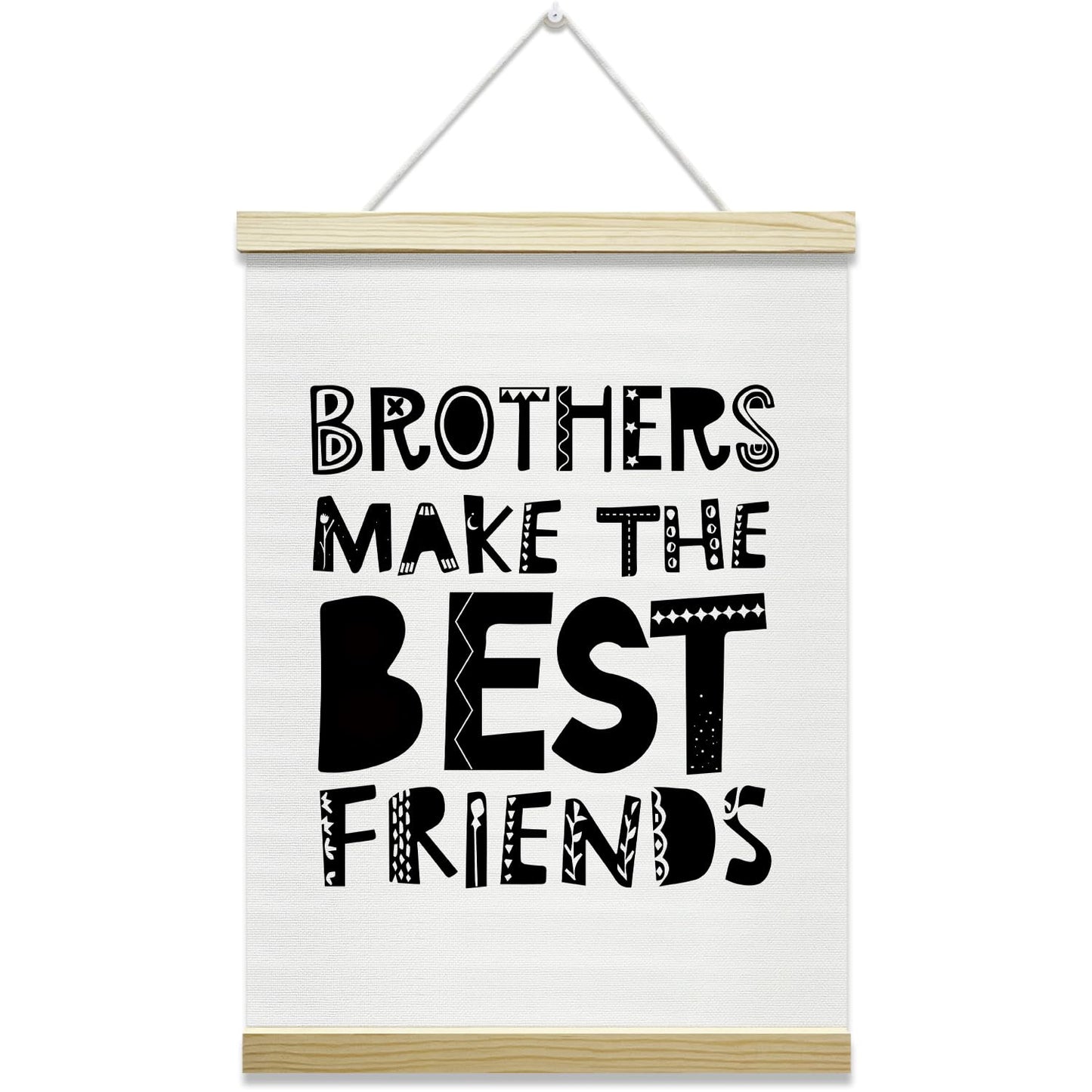 Nopoben Brothers Poster Hanger Frame - Brothers Make the Best Friends, Boys Room Wall Art With Wooden Poster Hanger, Kids Bedroom Playroom Game Room Decor(12x16 Inches)-07