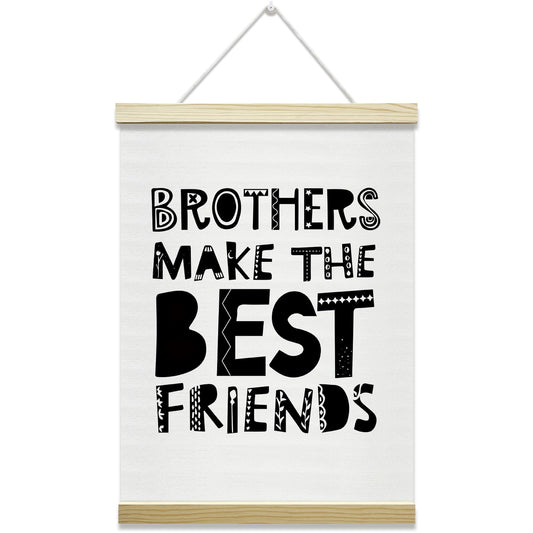 Nopoben Brothers Poster Hanger Frame - Brothers Make the Best Friends, Boys Room Wall Art With Wooden Poster Hanger, Kids Bedroom Playroom Game Room Decor(12x16 Inches)-07