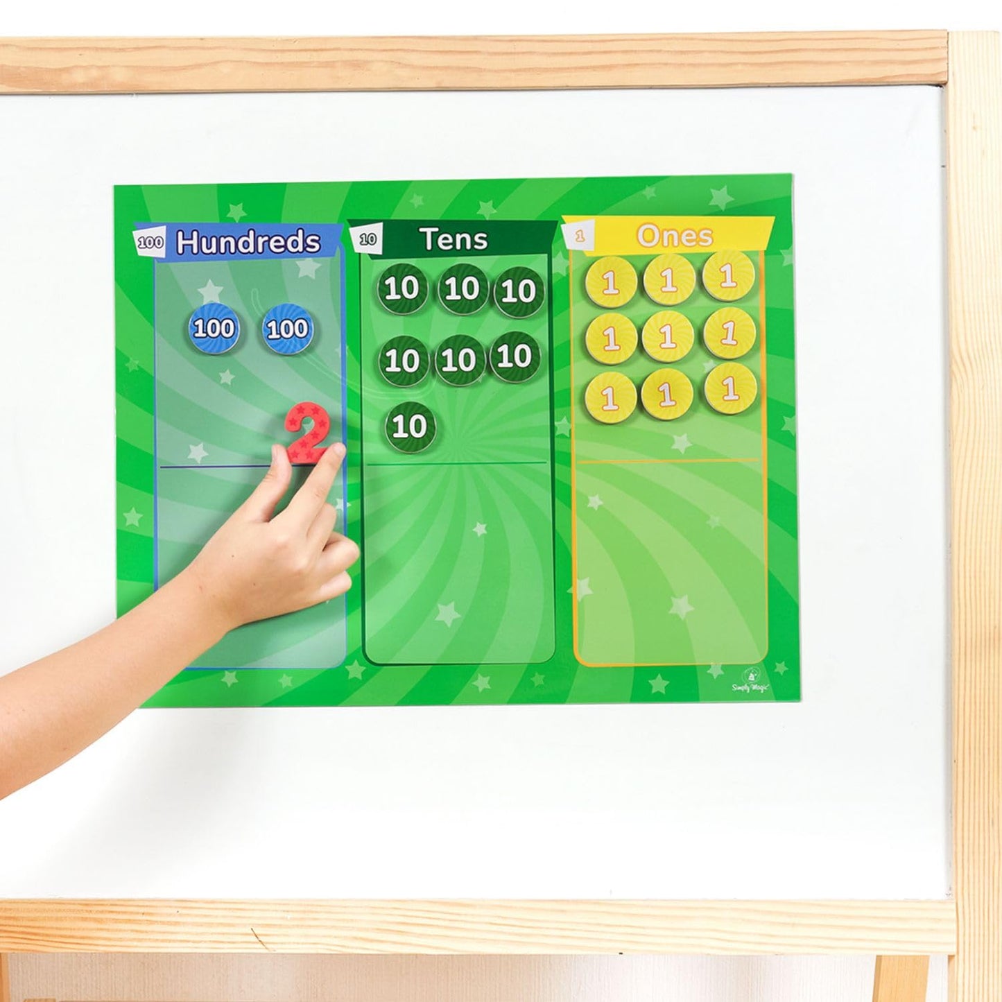113 PCS Fun Magnetic Regrouping Activities Kit, Place Value Magnets 1st 2nd 3rd 4th Grade, Magnetic Place Value Chart Mat, Magnetic Place Value Discs Chips, Base Ten Math Manipulatives - Simply Magic