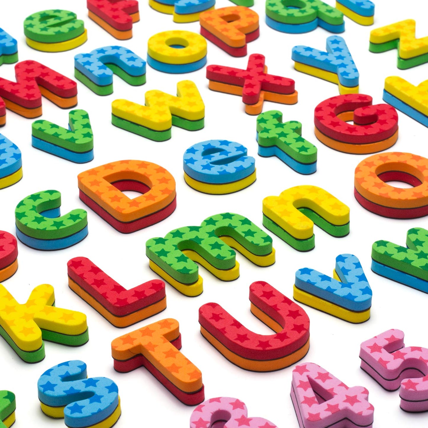 192 Pcs Magnetic Letters Numbers 9 Color(With Pattern Blocks,Symbols) Foam Set, Alphabet Magnets Gift for Preschool Kids Children Toddler Educational Fridge Refrigerator Toy, Classroom School Learning