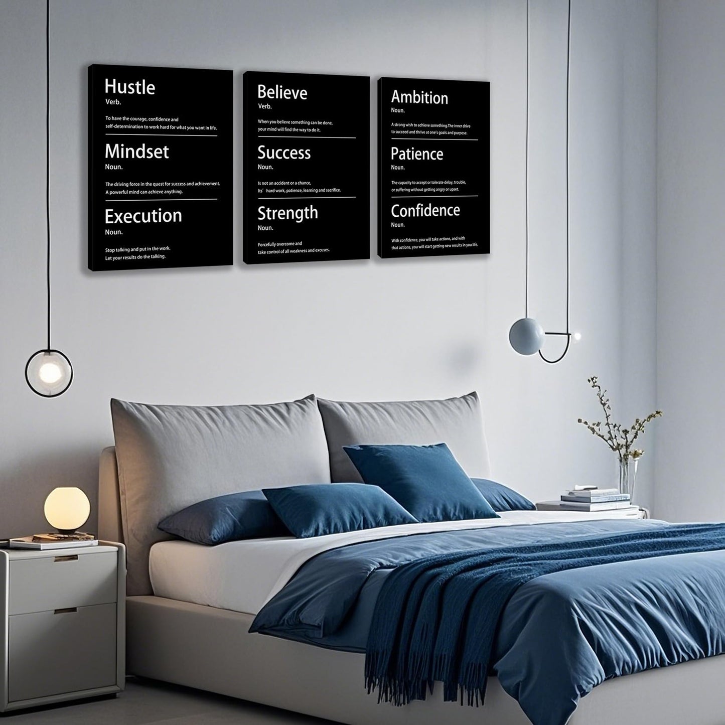 3 Panel Print Canvas Wall Art Motivational Office Wall Decor Painting Inspirational Posters Modern Inspiring Artwork for Home Living Room Bedroom Wall Decor Office Wall Art Ready to Hang - 36"Wx 16"H
